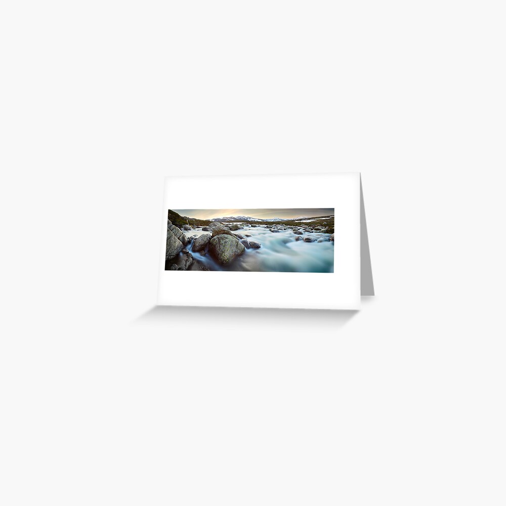 Snowy River Sunset, Mt Kosciuszko, New South Wales, Australia Greeting Card