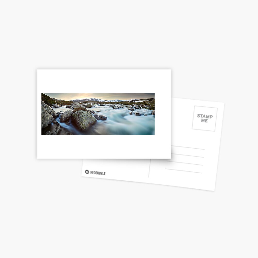 Snowy River Sunset, Mt Kosciuszko, New South Wales, Australia Postcard