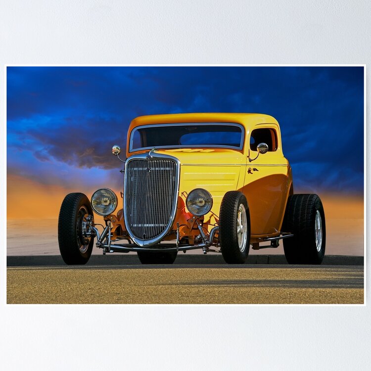 Classic Ford Car Original Vintage Wall Art Home Decor