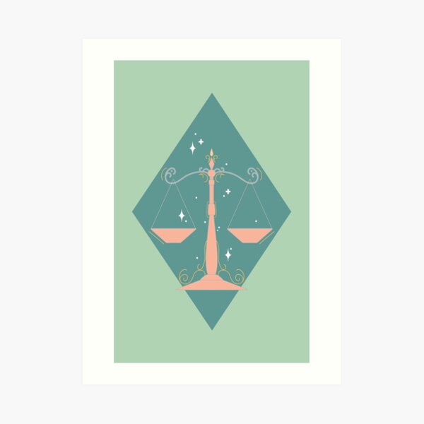 Libra Scales - TEAL Art Print