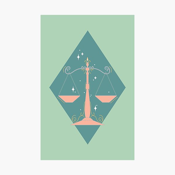 Libra Scales - TEAL Photographic Print