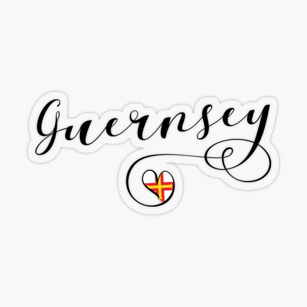 Guernsey Flag Heart, Channel Islands Transparent Sticker