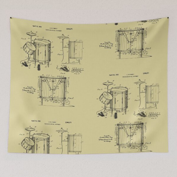 Item preview, Drum Set Patent Print 1951 designed and sold by MadebyDesign.