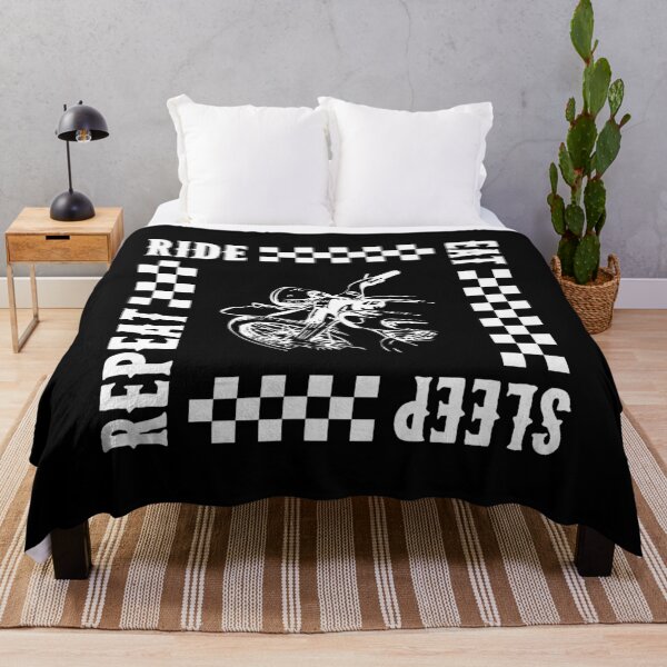 Item preview, RIDE EAT SLEEP REPEAT - Motorcyclist gift idea - white version designed and sold by billky.