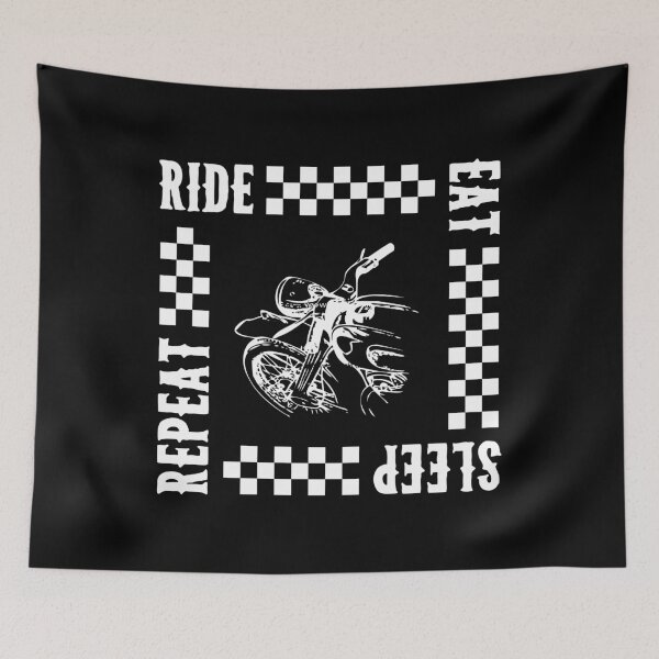 Item preview, RIDE EAT SLEEP REPEAT - Motorcyclist gift idea - white version designed and sold by billky.