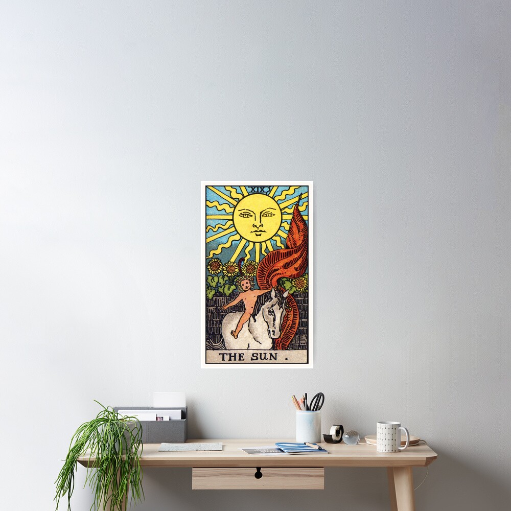 XIX. The Sun Tarot Card Sticker for Sale by wildtribe