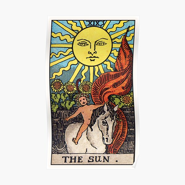XIX. The Sun Tarot Card Poster