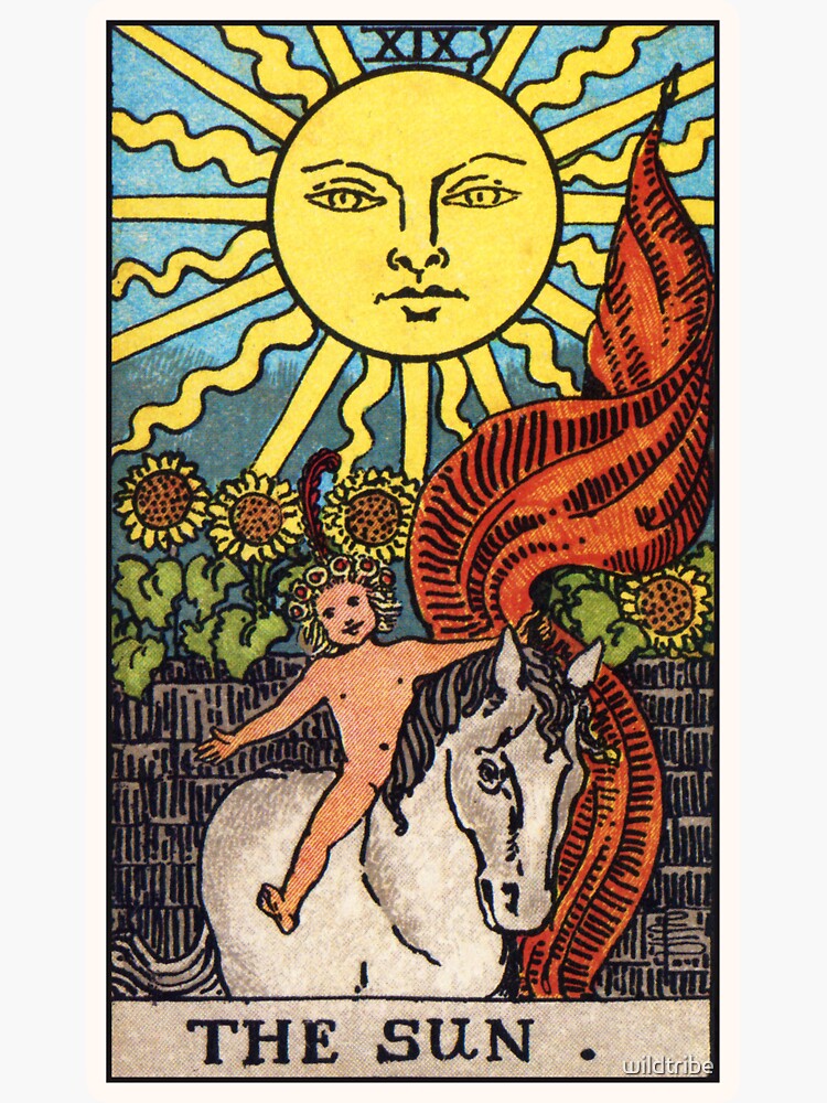 XIX. The Sun Tarot Card Sticker for Sale by wildtribe