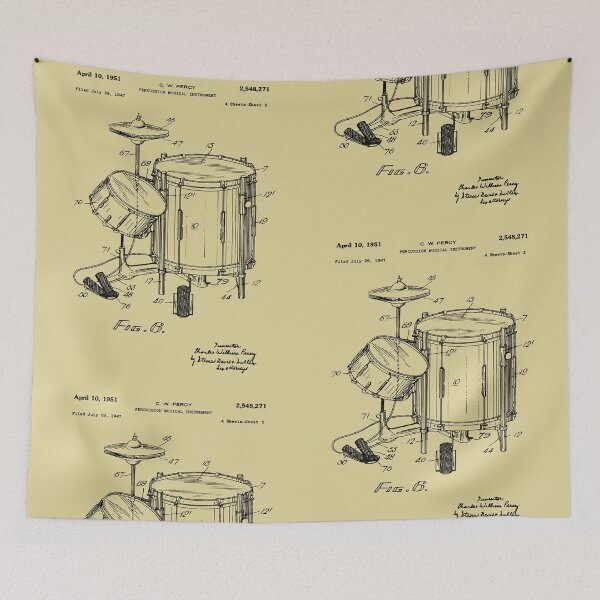 Item preview, Drum Kit Patent Image 1951 designed and sold by MadebyDesign.