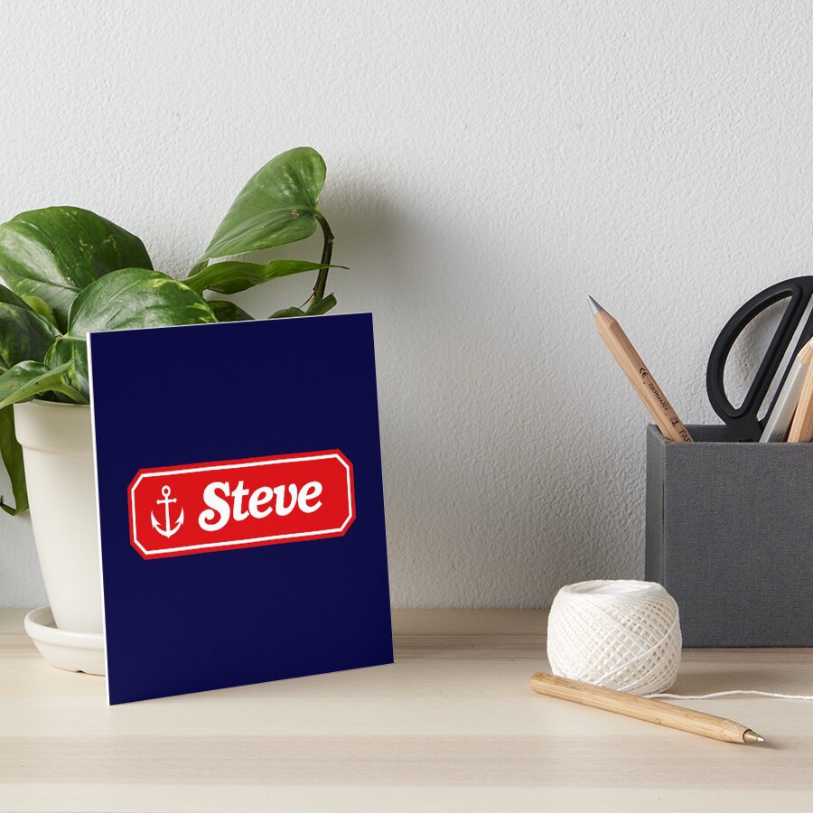 "Steve Harrington Scoops Ahoy Name Tag" Art Board Print by lexipej