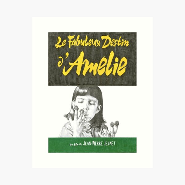 Aperçu de l'œuvre Affiche de film AMELIE dessinés à la main au crayon créée et vendue par theexiledelite.