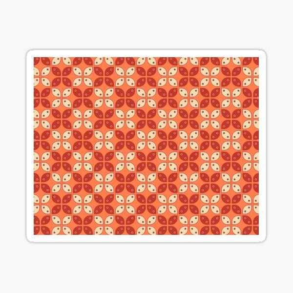 Living Coral Kawung Pattern Sticker