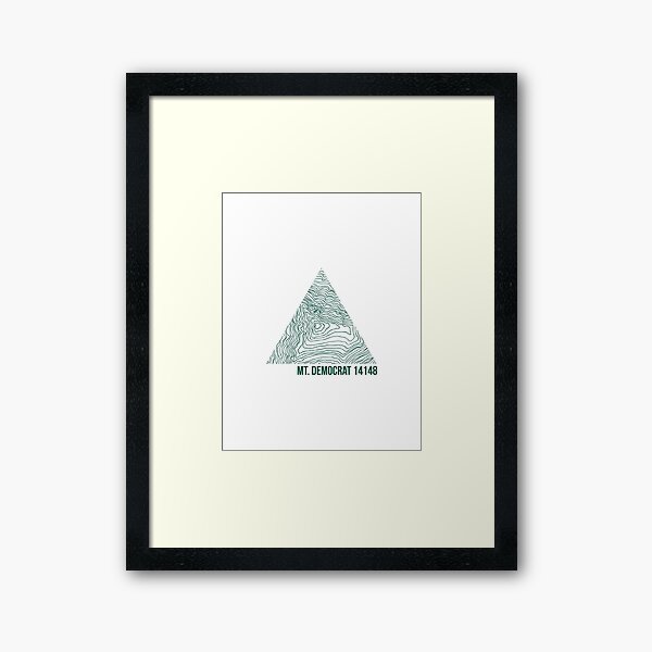 Mount Democrat Topo Framed Art Print