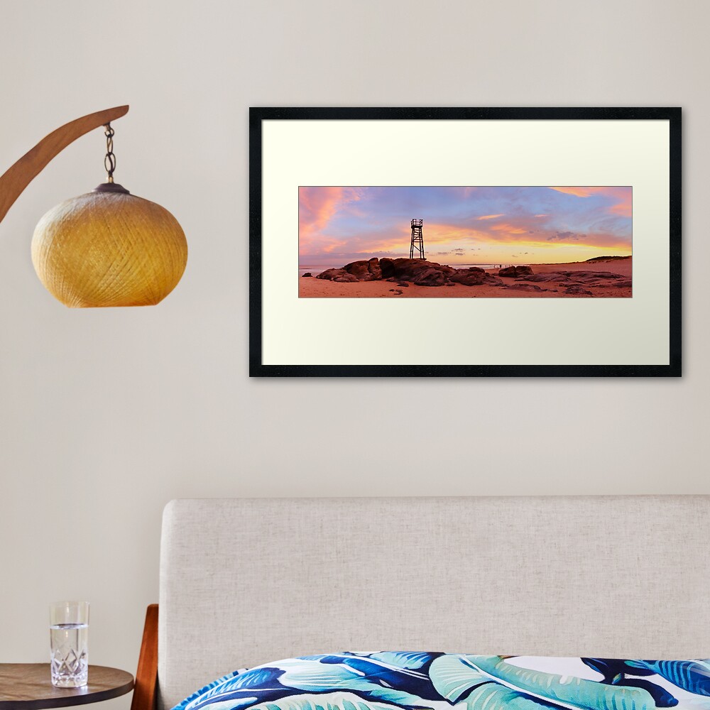 Redhead Beach Sunset, Newcastle, New South Wales, Australia Framed Art Print