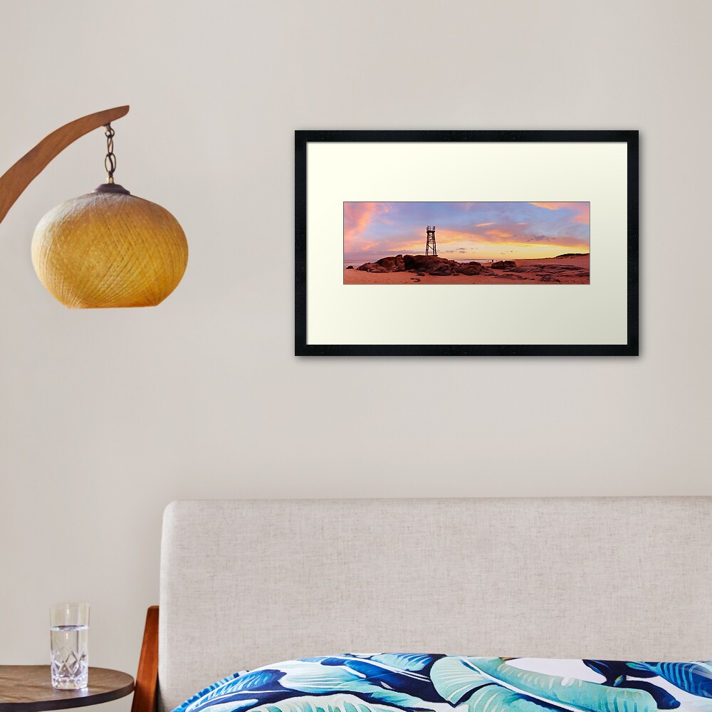 Redhead Beach Sunset, Newcastle, New South Wales, Australia Framed Art Print