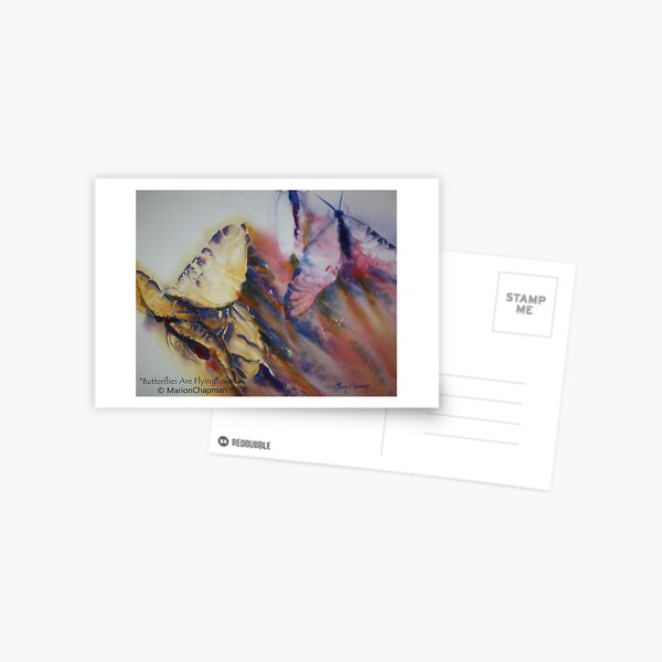 Watercolour: Butterflies Are Flying Postcard