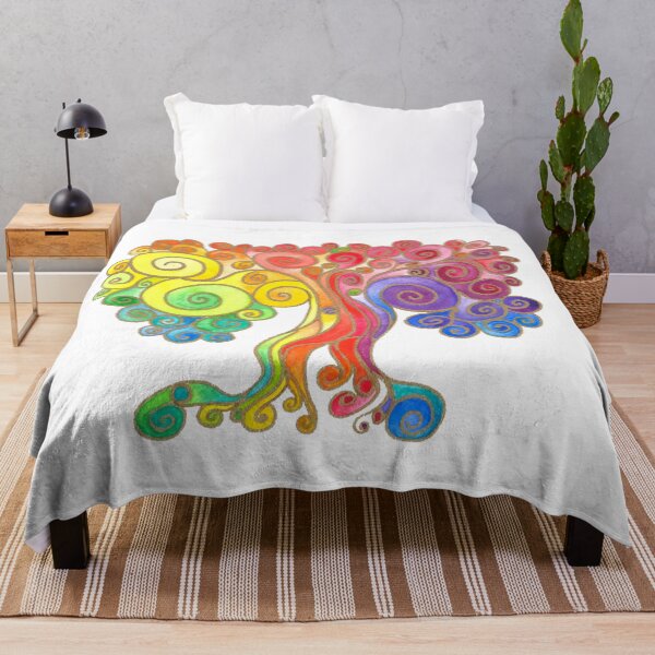 Artikelvorschau, Regenbogenbaum auf weißem Hintergrund entworfen und verkauft von CarolineLembke.
