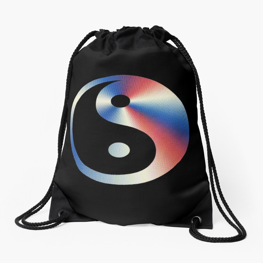 Cool Rave Yin Yang, Hipster, Psychedelic Design - EDM, PLUR Drawstring Bag