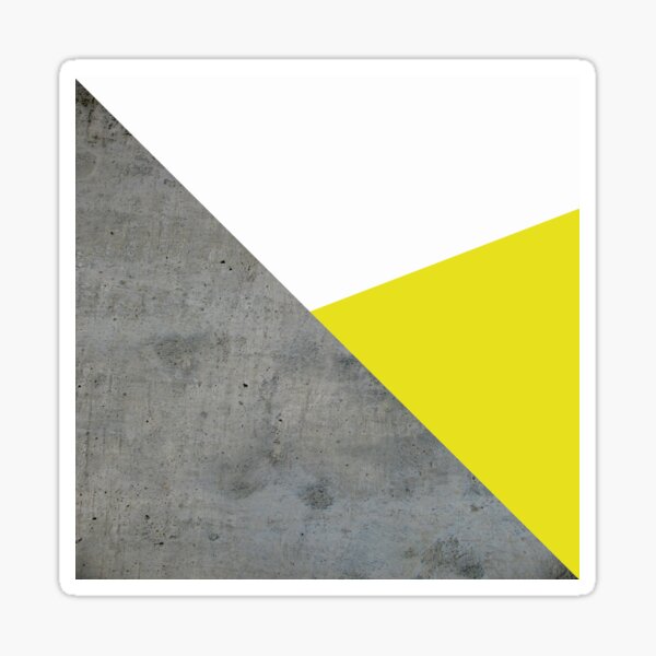 Modern vivid geometrical concrete texture corn yellow color-block   Sticker