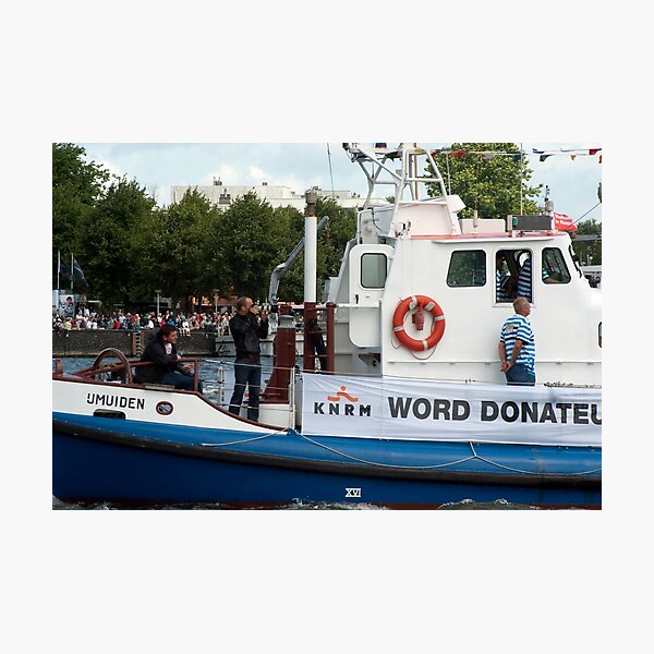 Photographers, lifesaver ring and crew on the IJmuiden Photographic Print