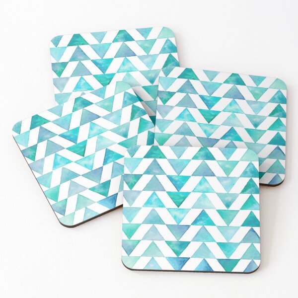 Item preview, Watercolour Triangles in Blues designed and sold by Wendy Bazuta.