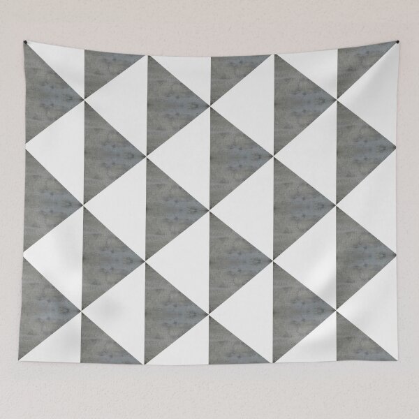 Item preview, Concrete grey and white geometric triangle pattern designed and sold by by-jwp.