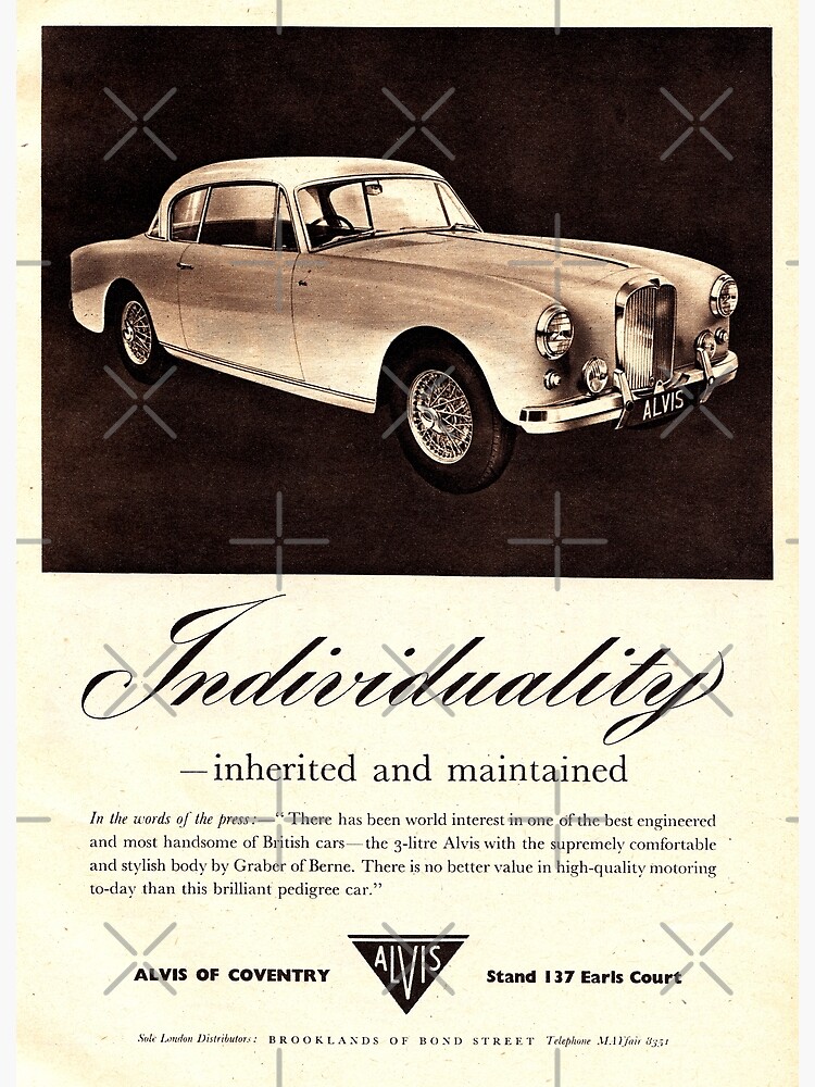Disover Alvis Cars - Individuality Inherited & Maintained Premium Matte Vertical Poster