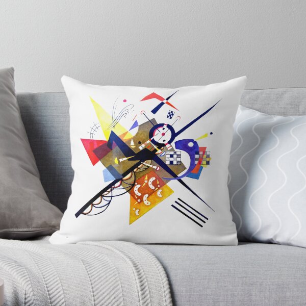 Kandinsky sur blanc II (Auf Weiss) 1923 Reproduction d'œuvres d'art, conception pour affiches, estampes, t-shirts, hommes, femmes, enfants, jeunes Coussin
