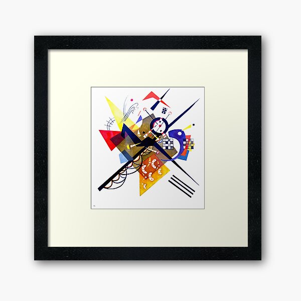 Kandinsky On White II (Auf Weiss) 1923 Artwork Reproduction, Design for Posters, Prints, Tshirts, Men, Women, Kids, Youth Framed Art Print