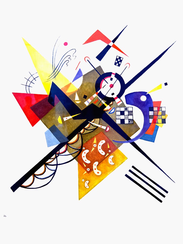 Kandinsky On White II (Auf Weiss) 1923 Artwork Reproduction, Design for Posters, Prints, Tshirts, Men, Women, Kids, Youth by clothorama
