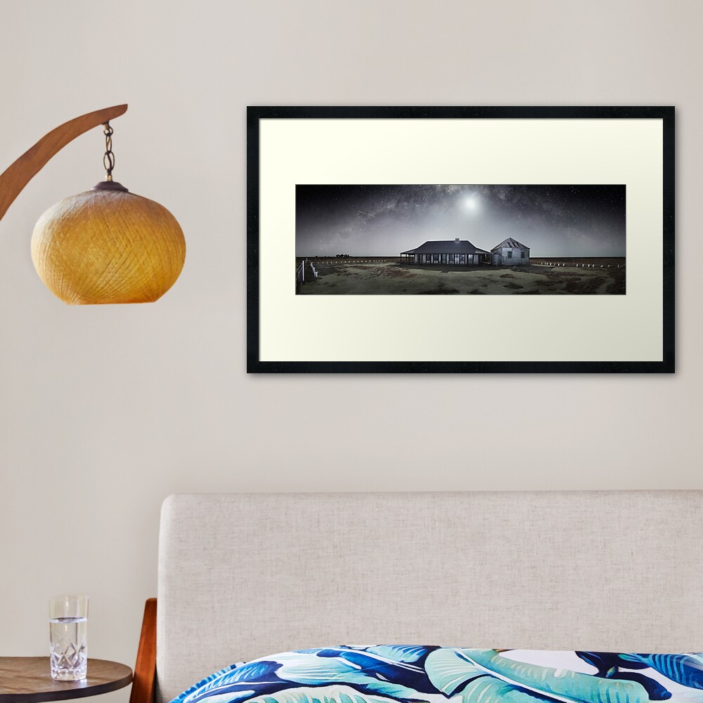 Moonrise, One Tree Hotel, Hay, New South Wales, Australia Framed Art Print