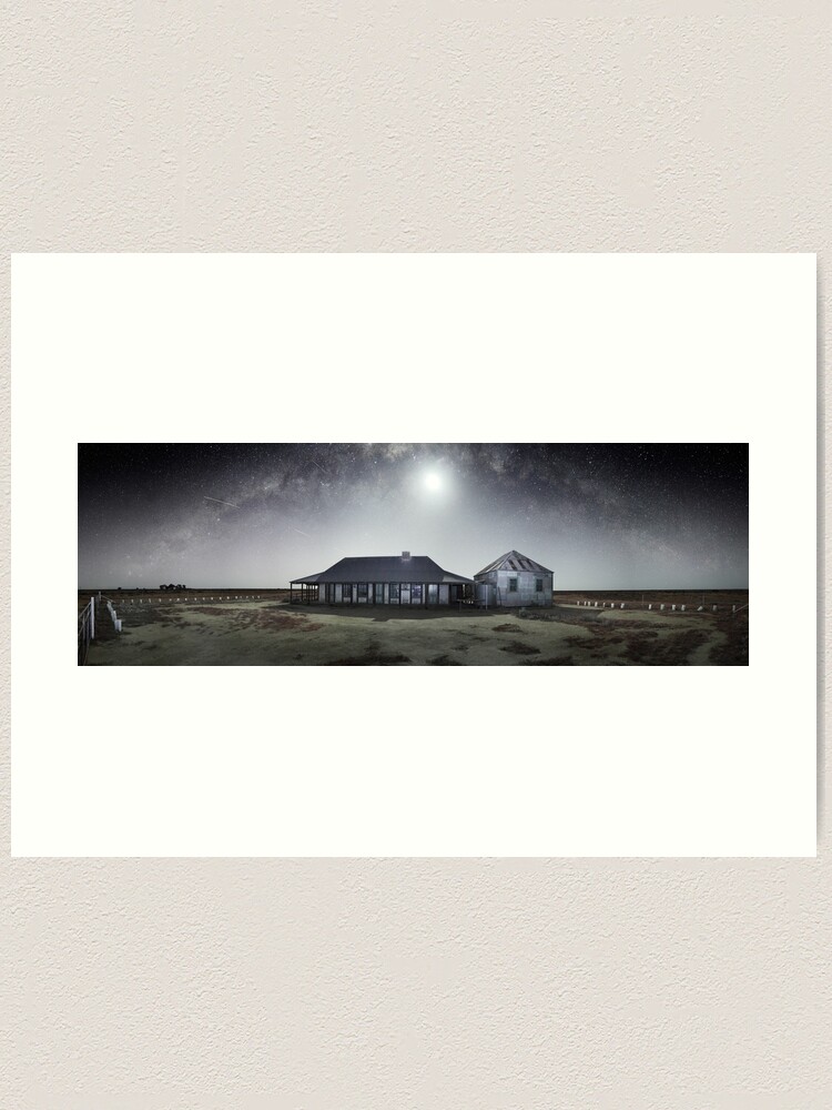 Alternate view of Moonrise, One Tree Hotel, Hay, New South Wales, Australia Art Print