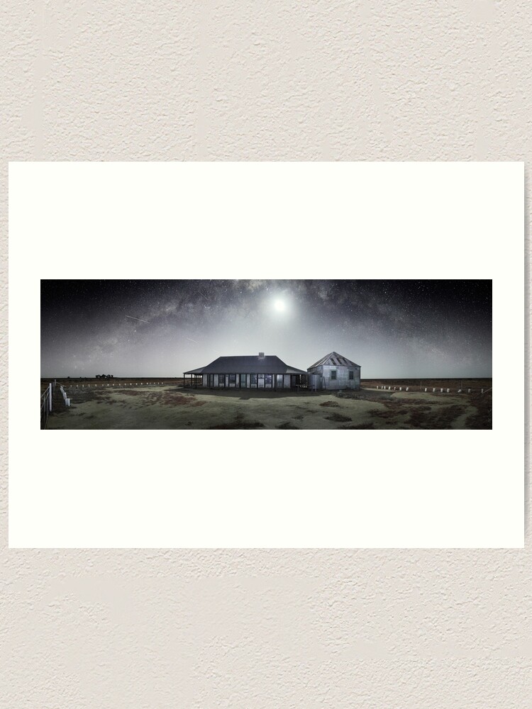 Alternate view of Moonrise, One Tree Hotel, Hay, New South Wales, Australia Art Print
