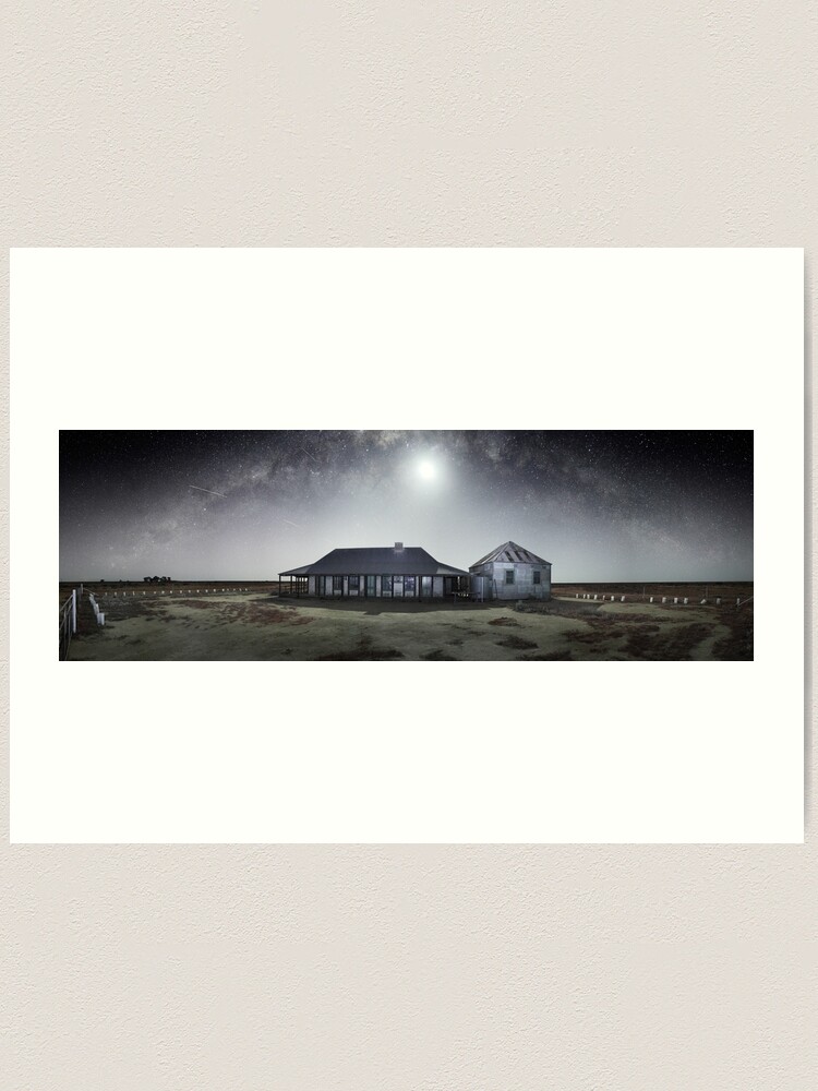 Alternate view of Moonrise, One Tree Hotel, Hay, New South Wales, Australia Art Print