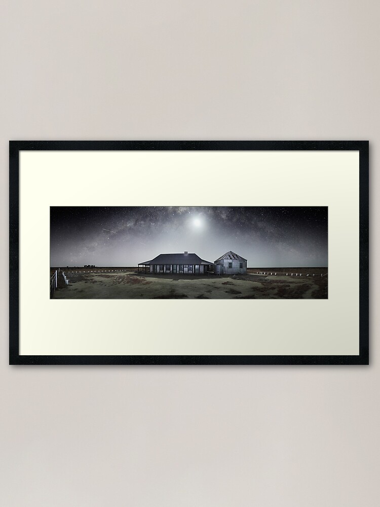 Alternate view of Moonrise, One Tree Hotel, Hay, New South Wales, Australia Framed Art Print