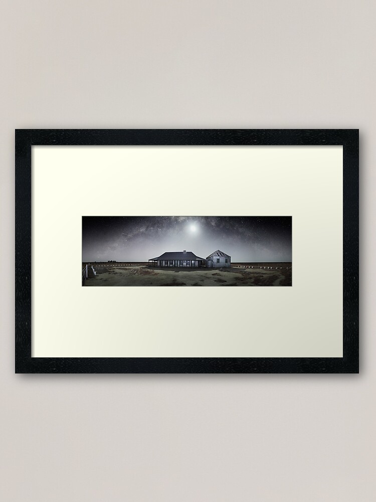 Alternate view of Moonrise, One Tree Hotel, Hay, New South Wales, Australia Framed Art Print
