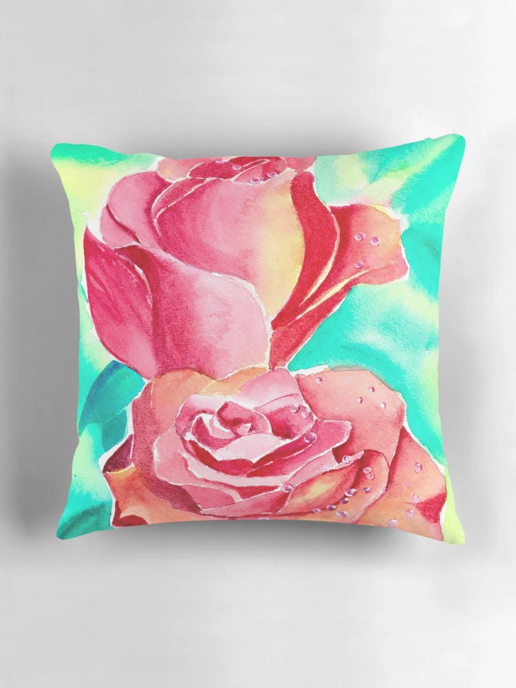 Thumbnail 3 of 4, Pillow, Two Roses designed and sold by Allison Ashton.