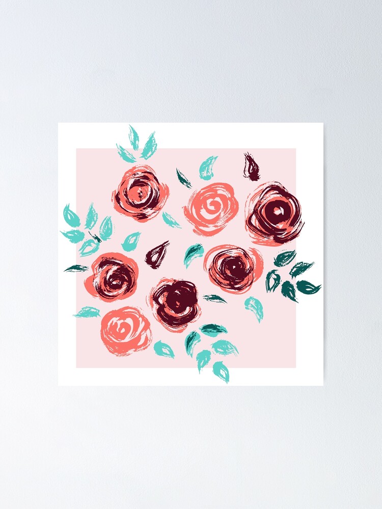 Alternate view of Brushstroke Roses Poster