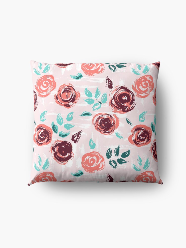 Alternate view of Brushstroke Roses Floor Pillow