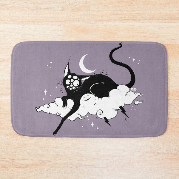 Item preview, Strange Many Eyed Black Cat On Cloud With Lighting Bolt designed and sold by cellsdividing.