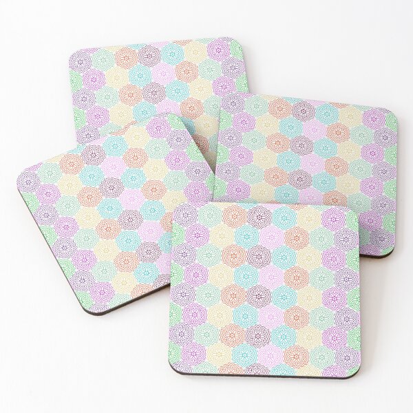 Item preview, colorful hexagon mosaic pattern designed and sold by Anna Lemos.