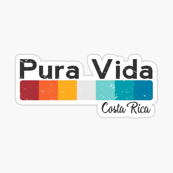 Pura Vida Costa Rica - Vacaciones Verano Divertido Diseño Pegatina