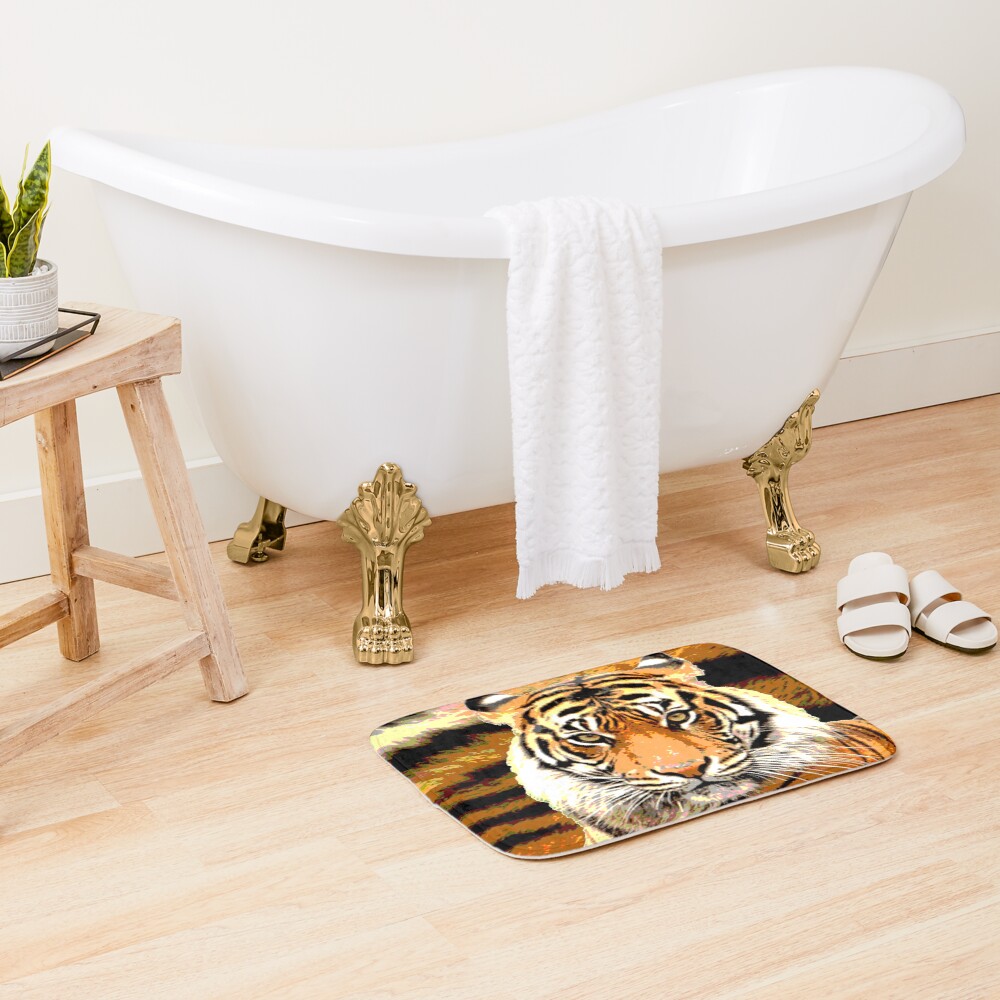 "Abstract Tiger" Bath Mat for Sale by lfmdesigns Redbubble