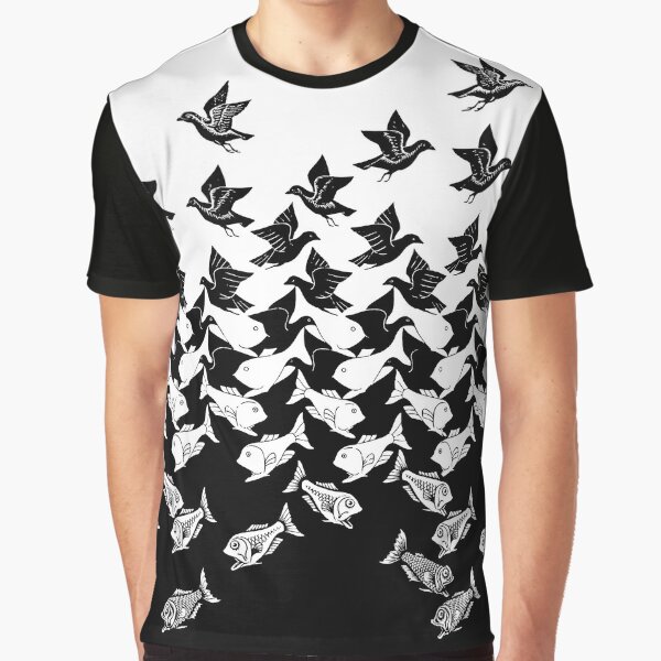 Fish and Birds Art Deco Tessellation Graphic T-Shirt