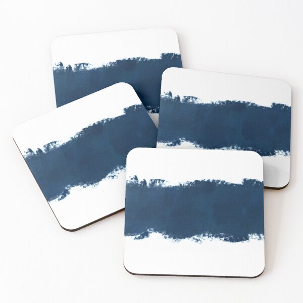 Item preview, Monostripe Modern Painted Stripe Minimalist Abstract in Navy Blue and White  designed and sold by kierkegaard.