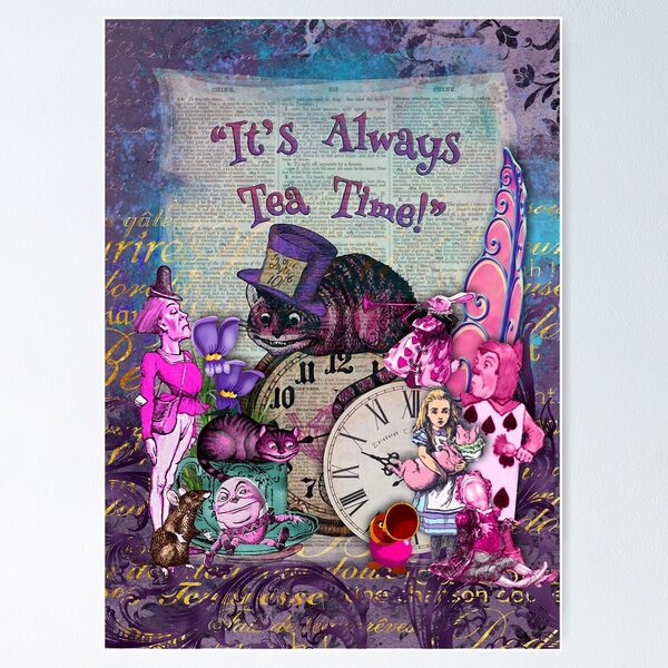 It's Always Tea Time - Alice In Wonderland Art Print by Gypsy Queen