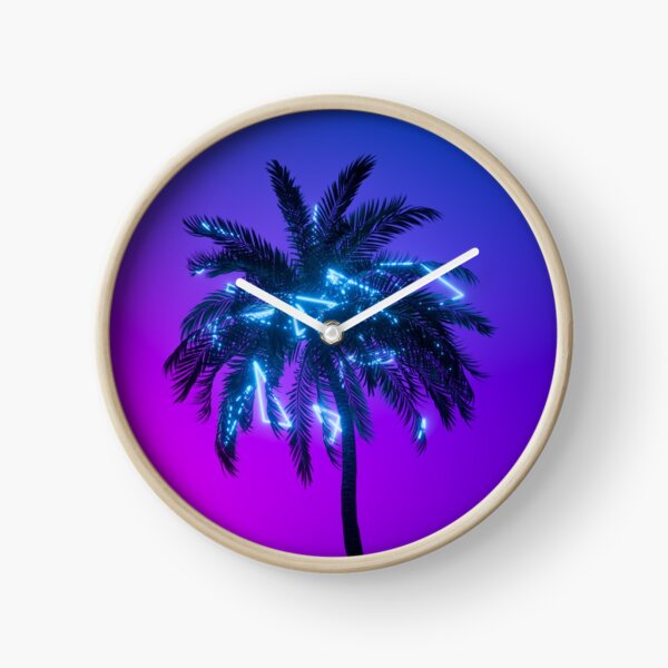 "Neon Palm" Clock