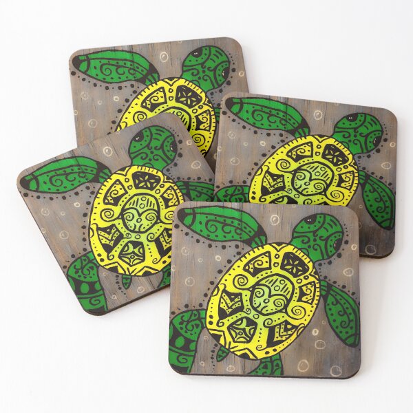 Item preview, Yellow and Green Sea Turtle designed and sold by courtneyjart.
