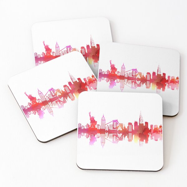 Item preview, New York City colorful skyline designed and sold by Elenia Design.