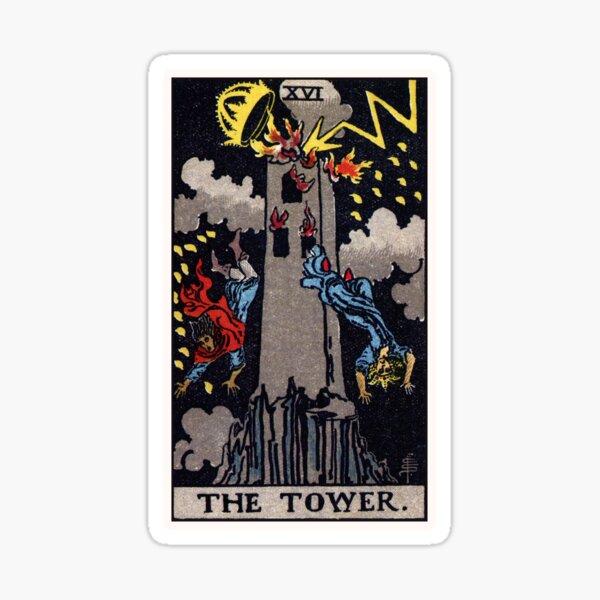 Item preview, XVI. The Tower Tarot Card designed and sold by wildtribe.